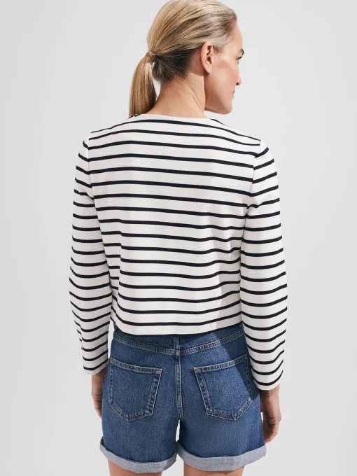Cheap Hobbs Uma Stripe Jacket Ivory Navy