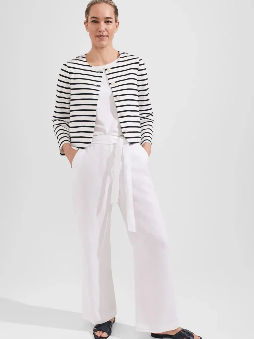 Cheap Hobbs Uma Stripe Jacket Ivory Navy