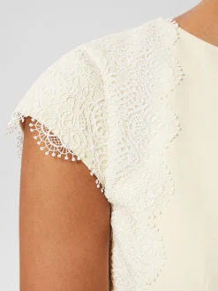 New Hobbs Valentina Lace Shift Dress Pale Yellow