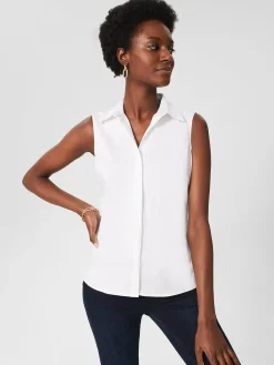 New Hobbs Vic Sleeveless Shirt White