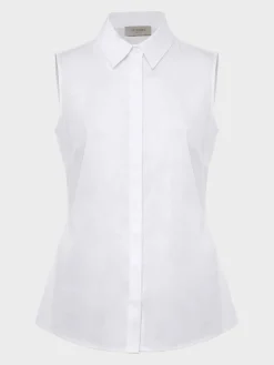 New Hobbs Vic Sleeveless Shirt White