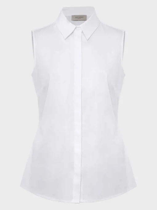 New Hobbs Vic Sleeveless Shirt White