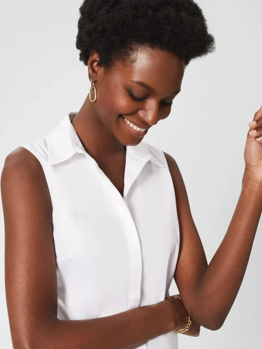 New Hobbs Vic Sleeveless Shirt White