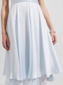 Cheap Hobbs Viola Satin Fit And Flare Dress Pale Blue