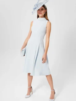 Sale Hobbs Whilemina Fit And Flare Dress Pale Blue