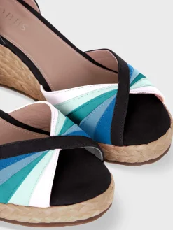Clearance Hobbs Wimbledon Wedge Blue Multi