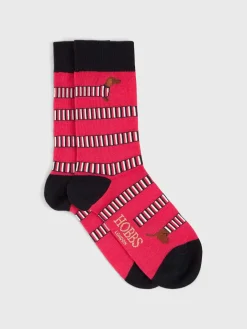 Clearance Hobbs Wrap Around Dog Sock Pink Multi