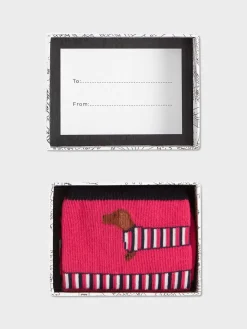 Clearance Hobbs Wrap Around Dog Sock Pink Multi