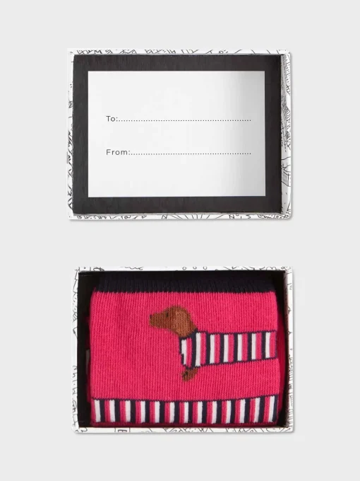 Clearance Hobbs Wrap Around Dog Sock Pink Multi