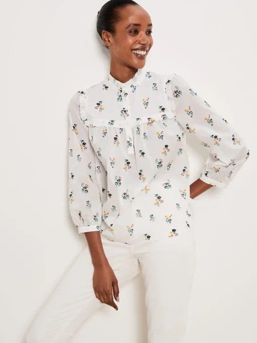 Cheap Hobbs York Blouse Ivory Multi